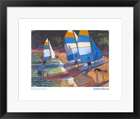 Framed Sailboats, South of France by Andrew Macara | 15 3/4 x 19 3/4 Art P...