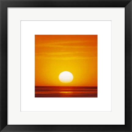 Framed Sunset Over Lake Michigan by Frank Cezus | 15 3/4 x 15 3/4