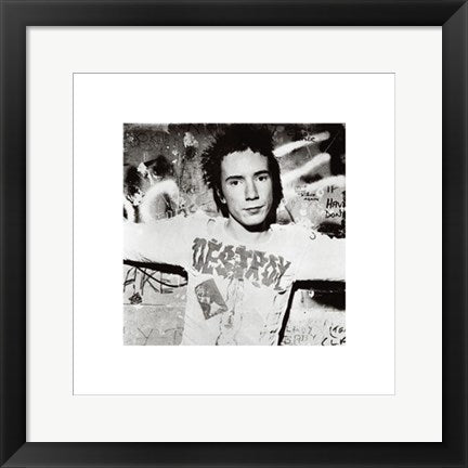 Framed Johnny Rotten: Destroy 15 ¾ x 15 ¾