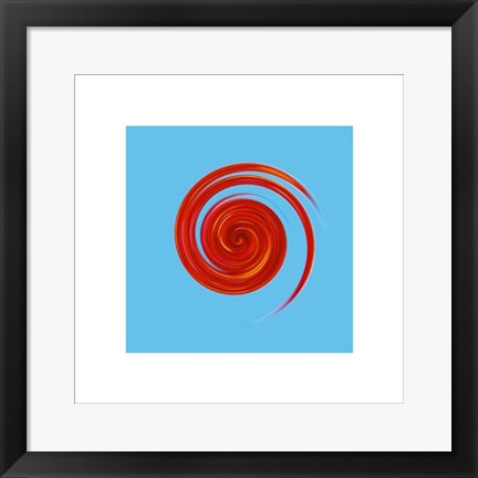 Framed Whirl #3 (Red on Sky Blue) by Michael Banks | 15 3/4 x 15 3/4 Art P...