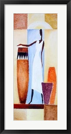 Framed Basket Sellers II by Alfred Gockel | 27 ½ x 12