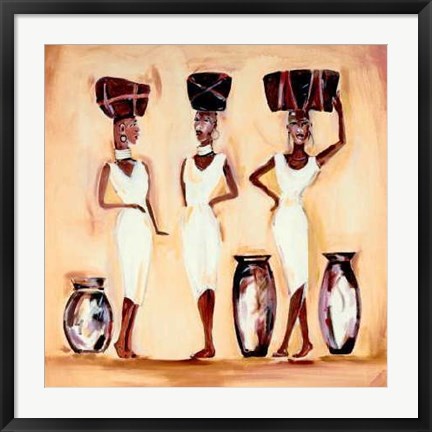 Framed Meeting at the Market II by Alfred Gockel | 27 1/2 x 27 1/2