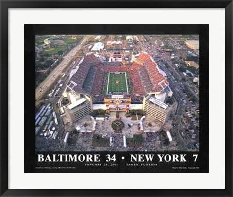 Framed Baltimore 34, New York 7 - Super Bowl XXXV, Tampa, Florida by Mike ...