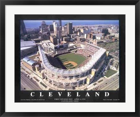 Framed Cleveland, Ohio - Jacobs Field by Mike Smith | 22 x 28