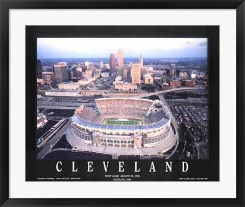 Framed Cleveland, Ohio - Browns Stadium by Mike Smith | 22 x 28