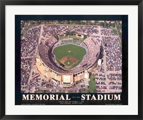Framed Memorial Stadium, Final Orioles Game - Baltimore, Maryland by Mike ...