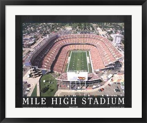 Framed Mile High Stadium - Denver, Colorado by Mike Smith | 22 x 28