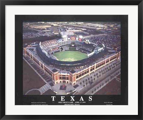 Framed The Ballpark - Arlington, Texas (Night) by Mike Smith