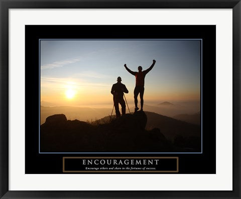 Framed Art Encouragement - Climbers Wall Decor 18x24 Artwork