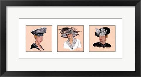 Framed Art Hattitude in Black by Marcella Hayes Muhammad | 8 x 20