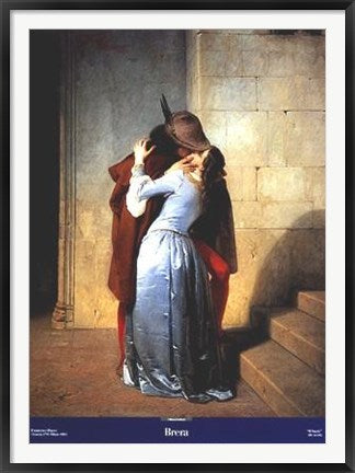 Framed Il Bacio by Francesco Hayez | 37 1/2 x 27 1/2