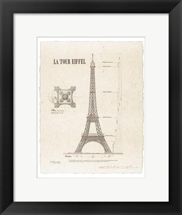 Framed Art La Tour Eiffel by Yves Poinsot | 13 1/2 x 10 1/2