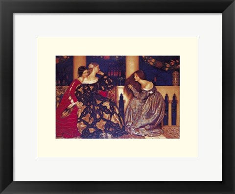 Framed Venetian Ladies Listening by Frank Cadogan Cowper | 11 3/4 x 15 3/4...