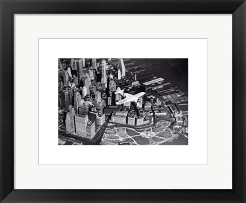 Framed Speed Plane Over NYC by New York Collection | 11 7/8 x 15 3/4 Art P...