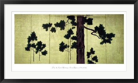 Framed Pines by Suzuki Motonaga Kiitsu | 18 1/2 x 35