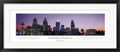 Framed Philadelphia, Pennsylvania - City View by Jerry Driendl