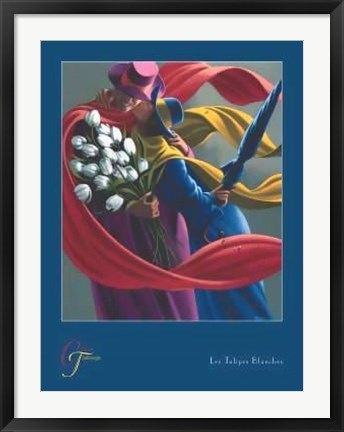 Framed Le Tulips Blanches by Claude Theberge | 31 1/2 x 23 5/8