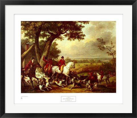 Framed Hunt in the Park in Fountainbleau by Carle Vernet | 23 x 28