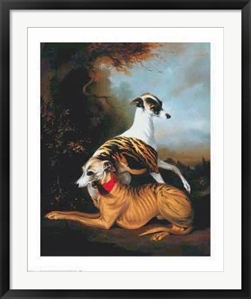 Framed Whippetts, 1981 by Bernard de Claviere | 32 x 26