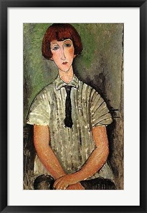 Framed Young Girl by Amedeo Modigliani | 20 x 16