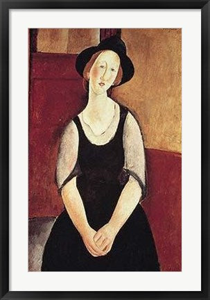 Framed Portrait of Thora Klinchowstrom by Amedeo Modigliani