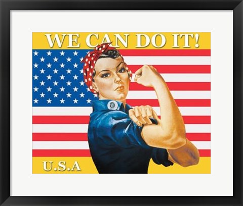 Framed We Can Do It (Rosie the Riveter) by J. Howard Miller