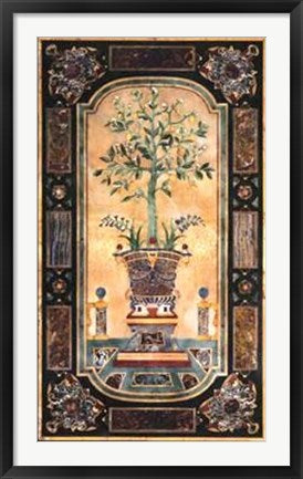 Framed Inlaid Marble Panel II 39 x 23