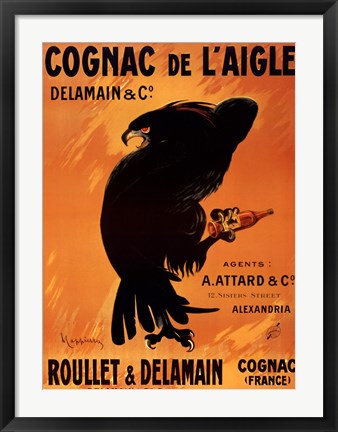 Framed Art Framed Cognac De L'aigle by Leonetto Cappiello Wall Decor18x24 Artwork