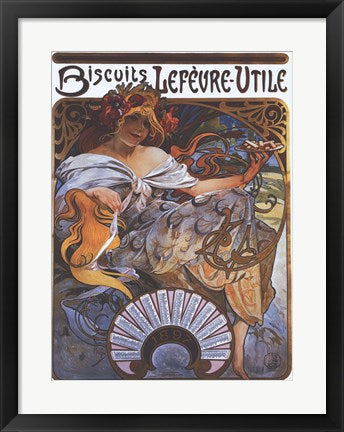Framed Art Lefevre Utile by Alphonse Mucha Wall Decor 18x24 Artwork