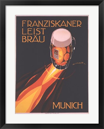 Framed Art Bierre Munich by E. Maurus Wall Decor 18x24 Artwork