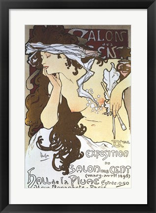 Framed Art Salon Des Cents by Alphonse Mucha Wall Decor 18x24 Artwork
