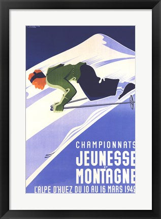 Framed Art Frame Art Championnats Jeunesse Et Montagne by G Gorde Wall Decor 18x24 Artwork