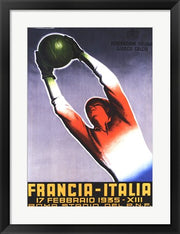 Framed Art Frame Art Francia Italia Foot Ball 1935 by T Corbella Wall Decor 18x24 Artwork