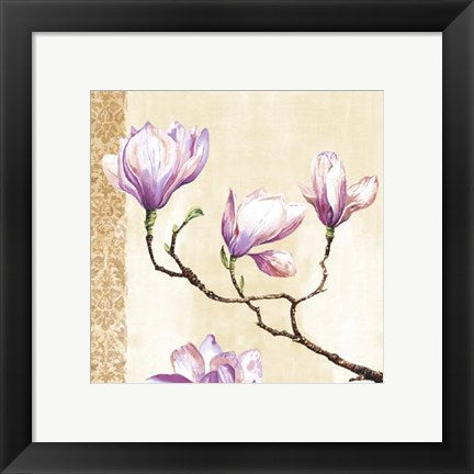 Framed Art Magnolias on Pink by Louise Anglicas | 11 3/4 x 11 3/4