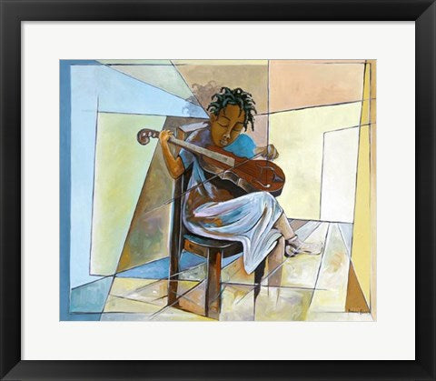 Framed Little Musician II by Nathaniel Barnes | 13 x 19
