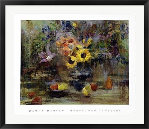 Framed Sunflower Tapestry by Dawna Barton | 27 x 32