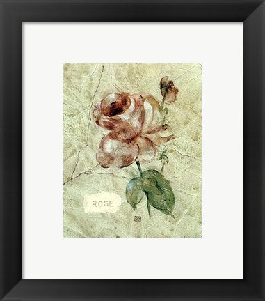 Framed Art Rose on Cracked Linen by Cheri Blum | 10 x 8