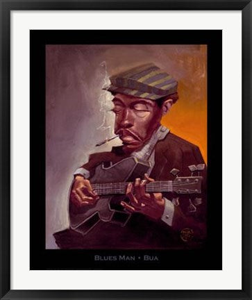 Framed Art Blues Man by Justin Bua | 30 x 24