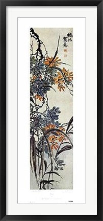 Framed Flowers - Orange Lilies by Chao Chih-Ch'ien | 37 1/4 x 14