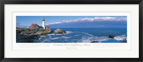Framed Art Portland Head Lighthouse, Maine by Harold Cochran | 12 x 36