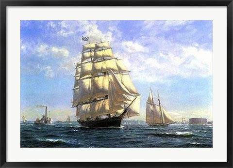 Framed The 'Challenge' Leaving New York in the 1850's by Roy Cross