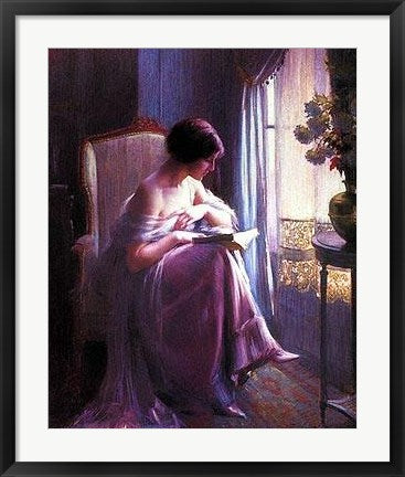 Framed Young Woman Reading by a Window by Delphin Enjolras