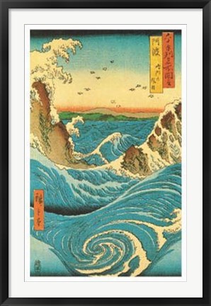 Framed Navajo Rapids, 1855 by Utagawa Hiroshige | 36 x 24