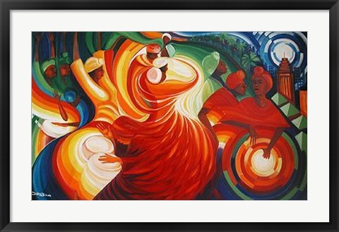 Framed Block Party Ritual by Bernard Hoyes | 21 1/2 x 32