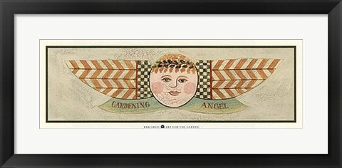 Framed Gardening Angel by Julie Huber | 8 1/2 x 24