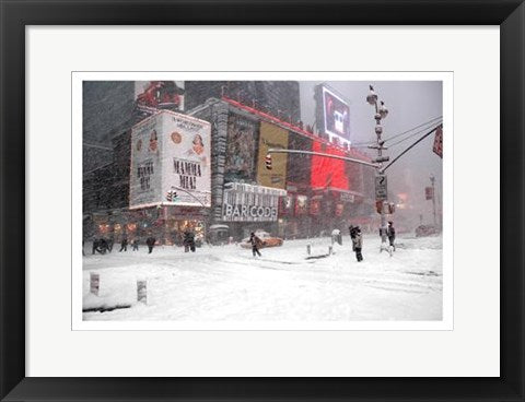Framed Blizzard on Times Square, 2006 by Igor Maloratsky | 13 x 19