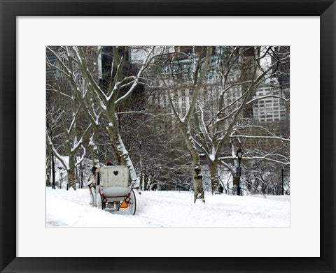 Framed Carriage Snow, Central Park by Igor Maloratsky | 13 x 19