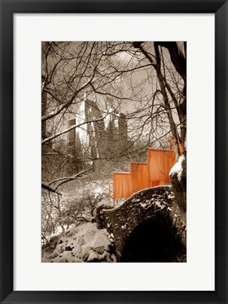 Framed Love Bridge Gates, Central Park by Igor Maloratsky | 19 x 13