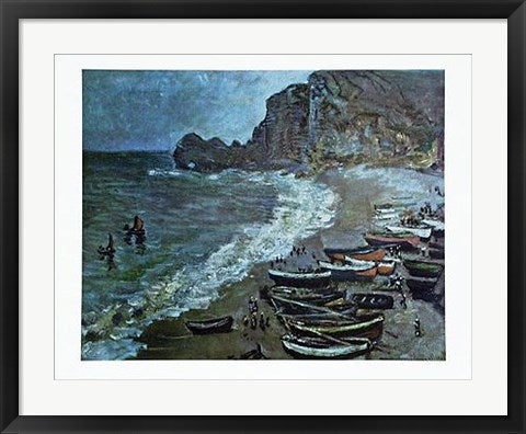 Framed Boats on the Beach, 1883 by Claude Monet | 22 x 28