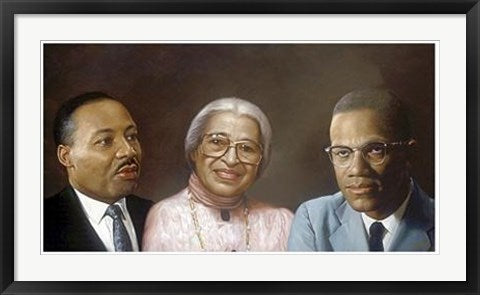 Framed Martin, Rosa, and Malcolm by Andy H. | 19 3/4 x 35 3/4